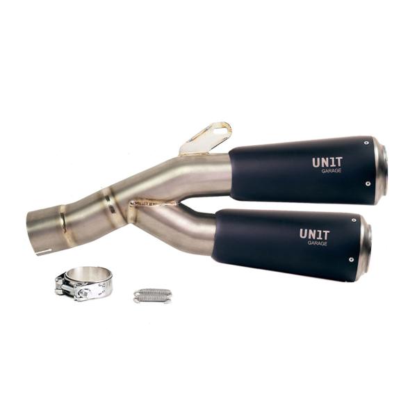 Unit Garage exhaust BMW R12 G/S | black Full Titanium approved Double low