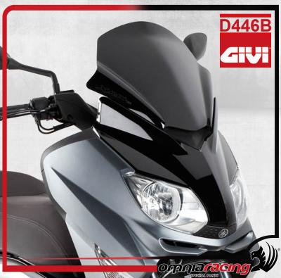 GIVI D446B - Parabrezza Basso e Sprtivo Nero Lucido per Yamaha X-Max 125 250 2010 10>