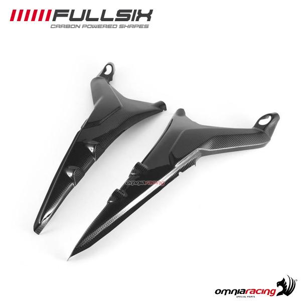 Coppia protezioni telaio posteriore Fullsix in fibra di carbonio lucido per Ducati Panigale V4/V4R