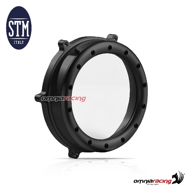 Carter in bagno d'olio STM trasparente sculturato colore nero per Ducati Panigale 1199/1299/959