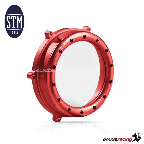 Carter in bagno d'olio STM trasparente liscio colore rosso per Ducati Hypermotard 950 2019>