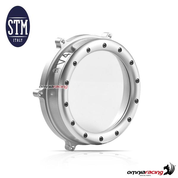 STM carter frizione trasparente in alluminio silver per frizioni a bagno d'olio Ducati Panigale V4