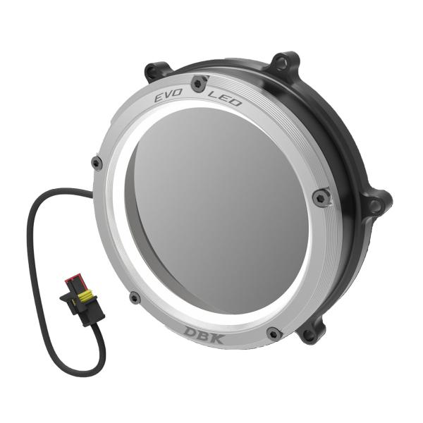 Black-Silver EVO LED clear clutch cover for crankcase DBK Ducati Panigale 959 2016-2019