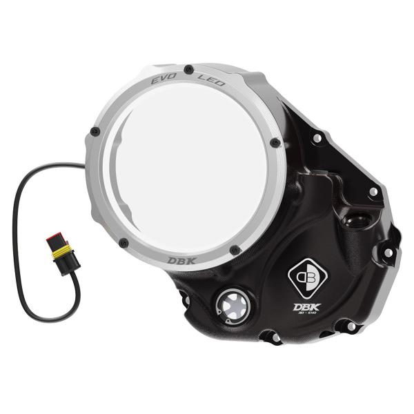 Carter frizione DBK Coperchio EVO LED Nero-Silver Ducati Scrambler 1100 Dark Pro 2020-2023
