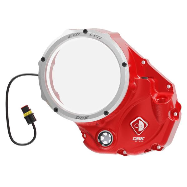 Carter frizione DBK Coperchio EVO LED Rosso-Silver Ducati Multistrada 1200 Enduro 2016-2019