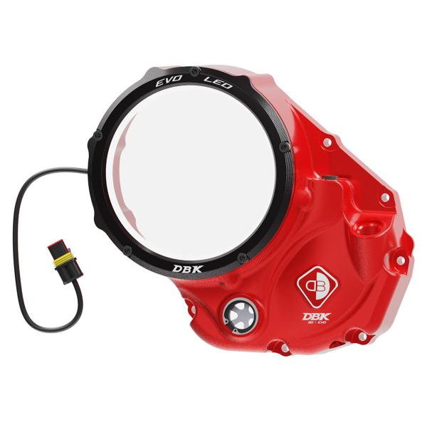 Carter frizione DBK Coperchio EVO LED trasparente Rosso-Nero Ducati DesertX 2022-2025