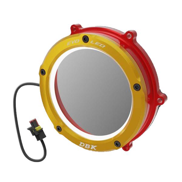 Coperchio frizione EVO LED per carter DBK Rosso-Oro Ducati Diavel V4 2023-2024