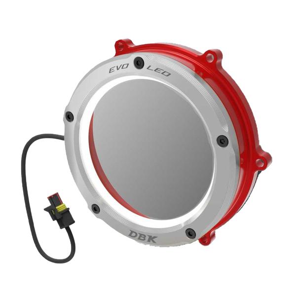 Coperchio frizione EVO LED per carter DBK Rosso-Silver Ducati Diavel V4 2023-2024