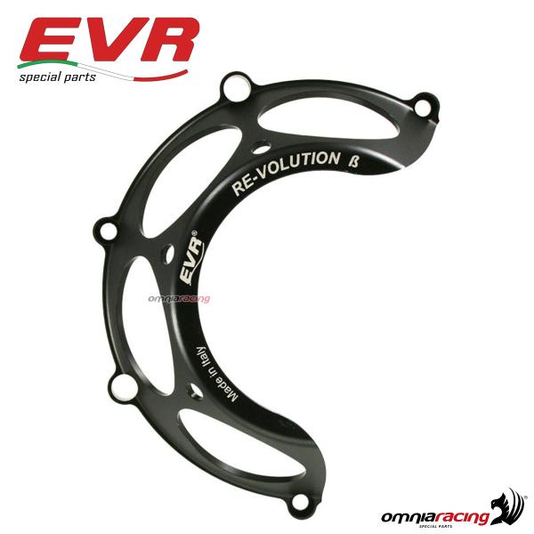 EVR V1 protezione carter coperchio frizione tagliato alluminio nero per Ducati a secco