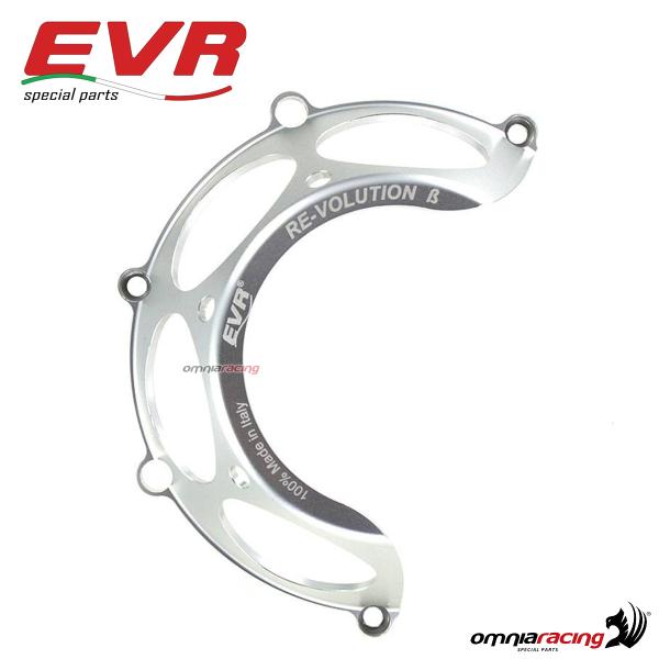 EVR V1 protezione carter coperchio frizione tagliato alluminio silver per Ducati a secco