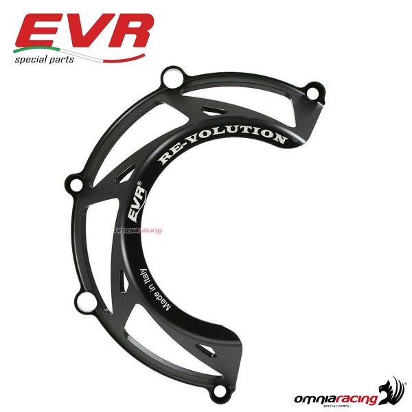 EVR V2 protezione carter coperchio frizione tagliato alluminio nero per Ducati a secco