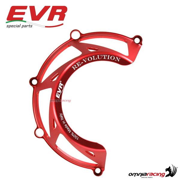 EVR V2 protezione carter coperchio frizione tagliato alluminio rossa per Ducati a secco