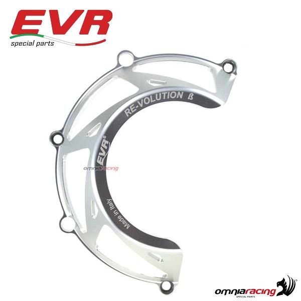 EVR V2 protezione carter coperchio frizione tagliato alluminio silver per Ducati a secco