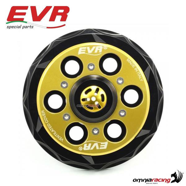 EVR anticlank progressive vented clutch cover black/gold for Ducati Clutches