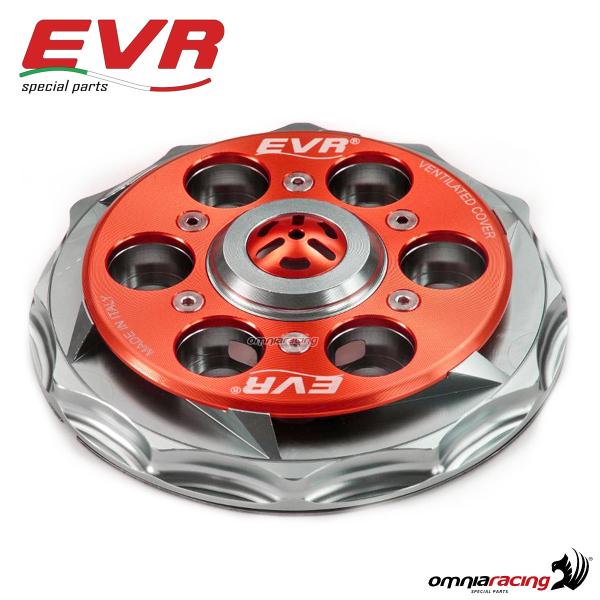 EVR spingidisco ventilato progressivo AntiClank silver/rosso per frizioni Ducati