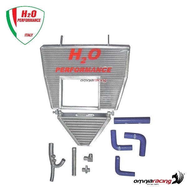 Radiatore acqua maggiorato H2O+kit di montaggio per Ducati 998R