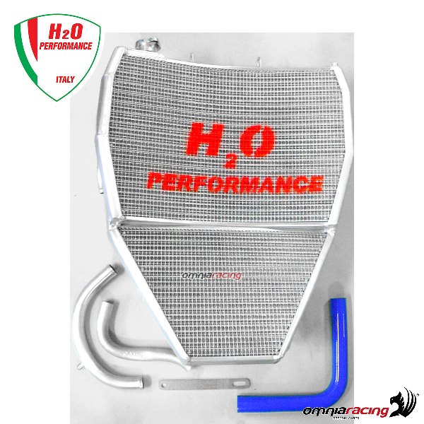 Radiatore acqua maggiorato H2O+kit di montaggio per Kawasaki ZX10R 2008>2010