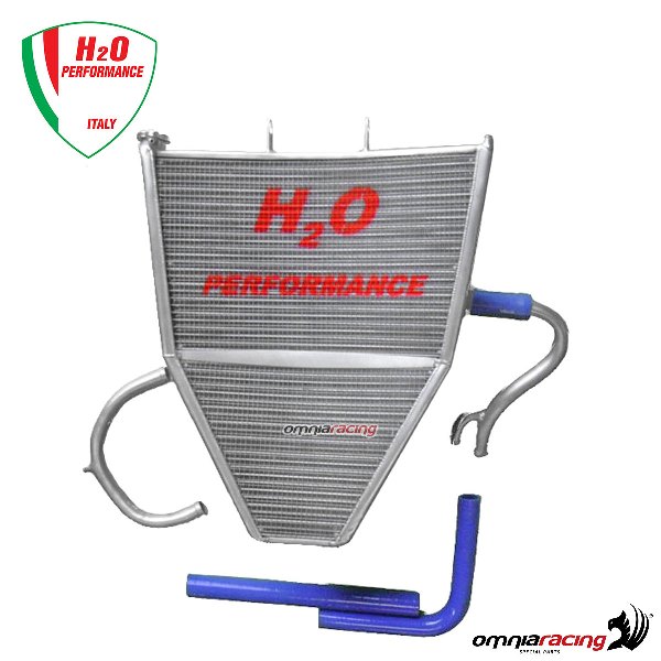 Radiatore acqua maggiorato H2O+kit di montaggio per Kawasaki ZX6R 2009>2011
