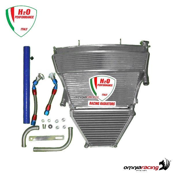 H2O Oversized water + oil radiator + mounting kit for Suzuki GSXR1000 K5/K6