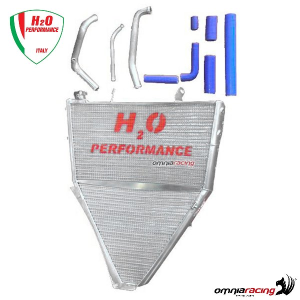 Radiatore acqua maggiorato H2O+kit di montaggio per Yamaha YZF R6 2008>2014
