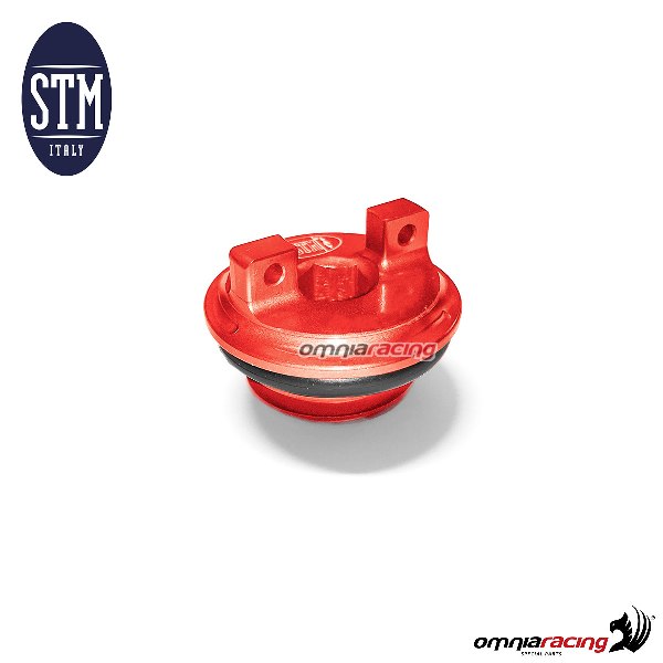 Tappo STM per carico olio motore M18x1,5mm colore rosso per Husqvarna