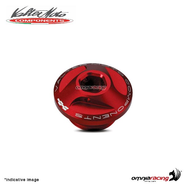 Tappo olio motore Valtermoto in alluminio rosso per Ducati Monster S4R 2001>2008