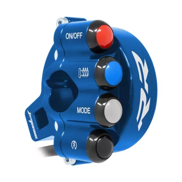 Handlebar switch JetPrime in blue aluminum with throttle control for BMW S1000RR 2015>2018