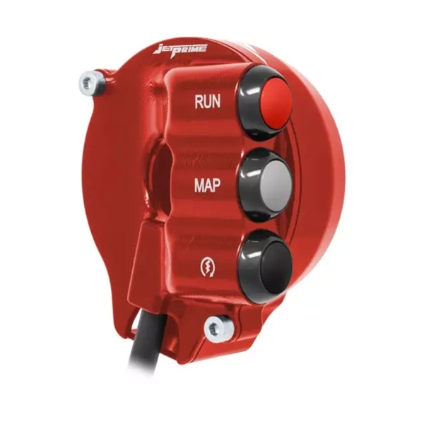 Comando gas con pulsantiera integrata JetPrime Rosso Aprilia RSV4/Factory 1100 2021-2024