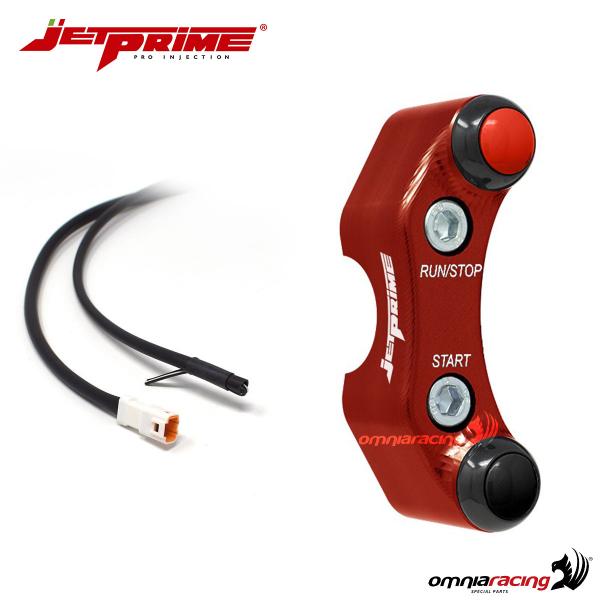 Pulsantiera JetPrime destra 2 tasti in alluminio rosso per Ducati Panigale 899 2014>2015