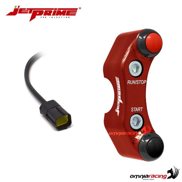 Pulsantiera JetPrime destra 2 tasti in alluminio rosso per Ducati 1198R 2010>