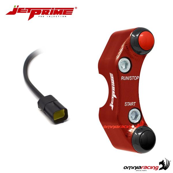Pulsantiera JetPrime destra pompa Brembo 2 tasti in alluminio rosso per Ducati 1198R 2010>