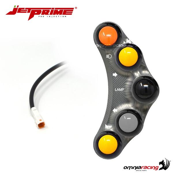 JetPrime road left handlebar switches 7 button titanium aluminum for Ducati Monster S/EVO 2009>2013