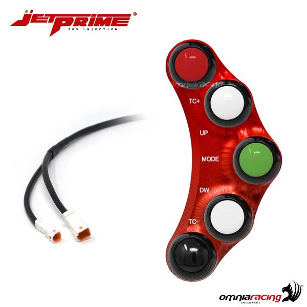 Pulsantiera JetPrime Racing sinistra 6 tasti in alluminio rosso per Ducati Panigale 1299 2015>