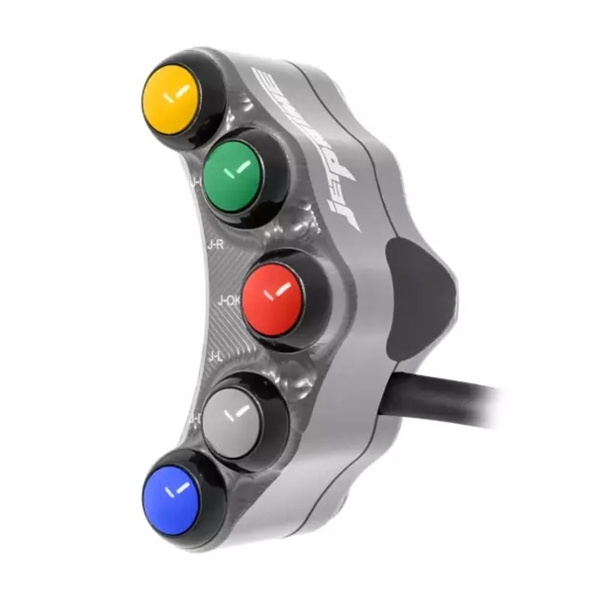 Pulsantiera JetPrime Racing sinistra 8 tasti alluminio titanio per Aprilia RSV4RR/Tuono/RF 2017>2020