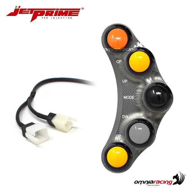 JetPrime Racing left handlebar switches 5 button in titanium aluminum for Aprilia RSV4 2009>2010
