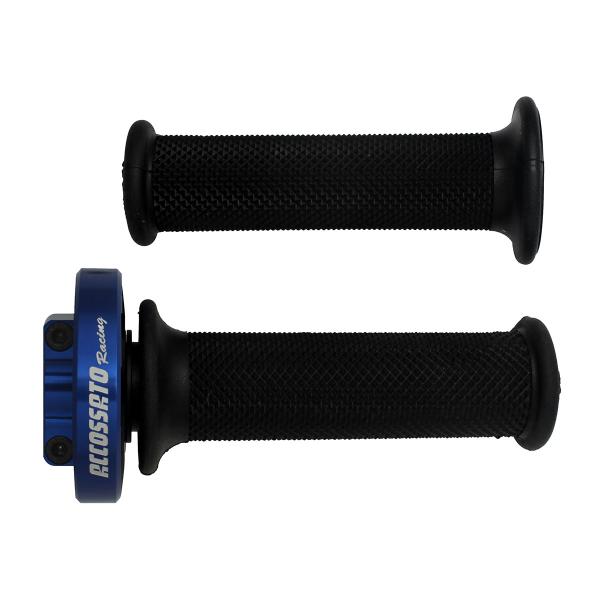 Accossato blue quick throttle control grips black