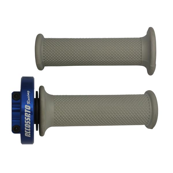 Comando gas rapido Accossato blu manopole argento