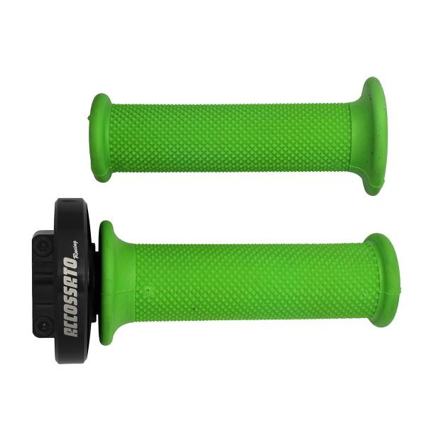 Accossato black quick throttle control grips green