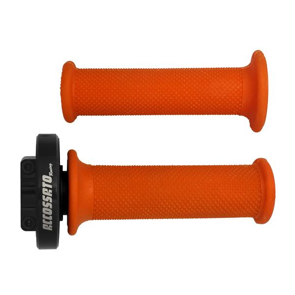 Accossato black quick throttle control grips orange