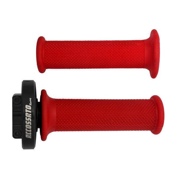 Accossato black quick throttle control grips red