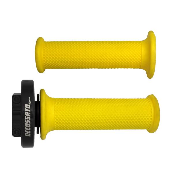 Accossato black quick throttle control grips gold