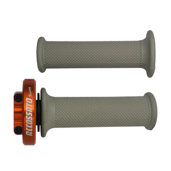 Comando gas rapido Accossato arancione manopole argento