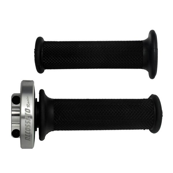 Comando gas rapido Accossato argento manopole nere