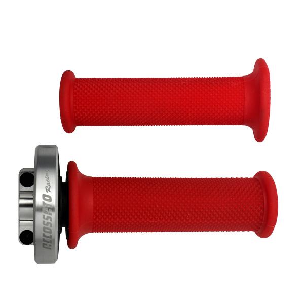 Comando gas rapido Accossato argento manopole rosse