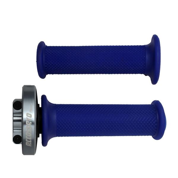 Comando gas rapido Accossato titanio manopole blu