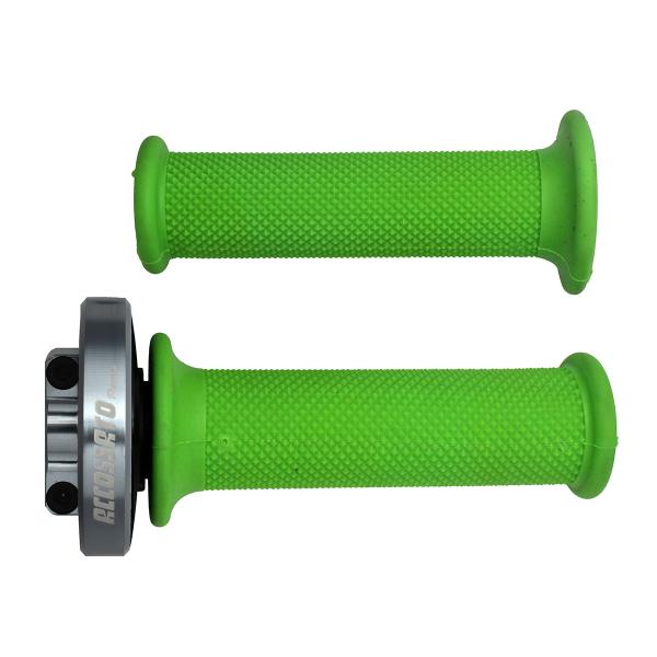 Comando gas rapido Accossato titanio manopole verdi