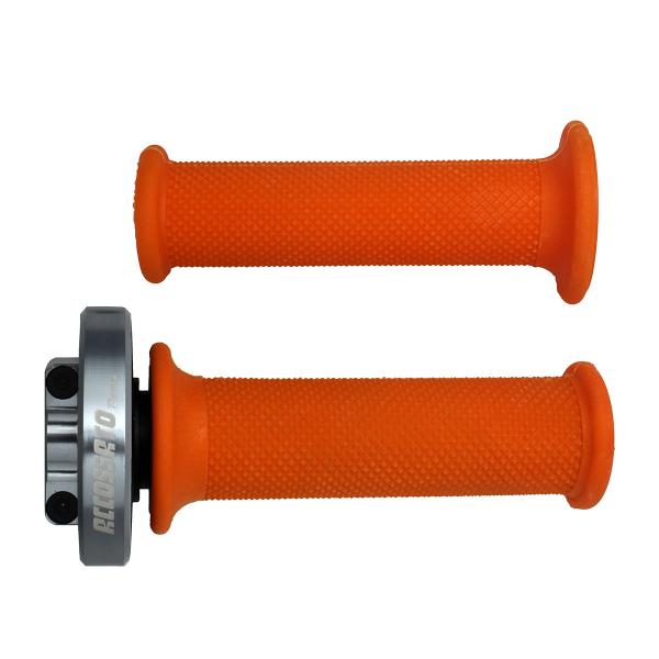 Comando gas rapido Accossato titanio manopole arancioni