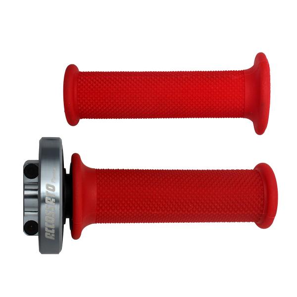 Comando gas rapido Accossato titanio manopole rosse