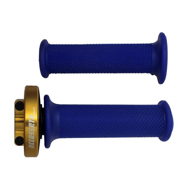 Comando gas rapido Accossato oro manopole blu