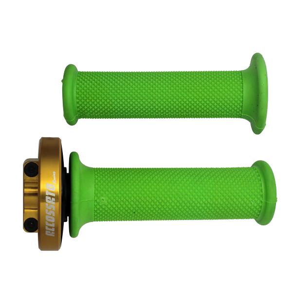 Comando gas rapido Accossato oro manopole verdi